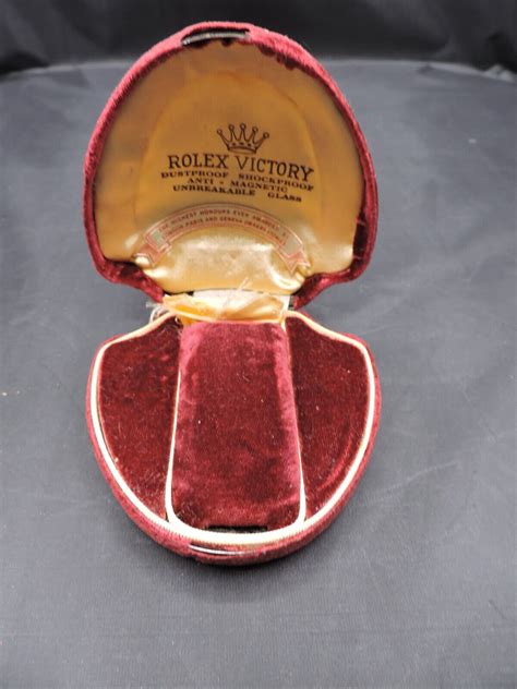 rolex clam shell watch box|1930s Rolex Red Velvet Clamshell Watch Box .